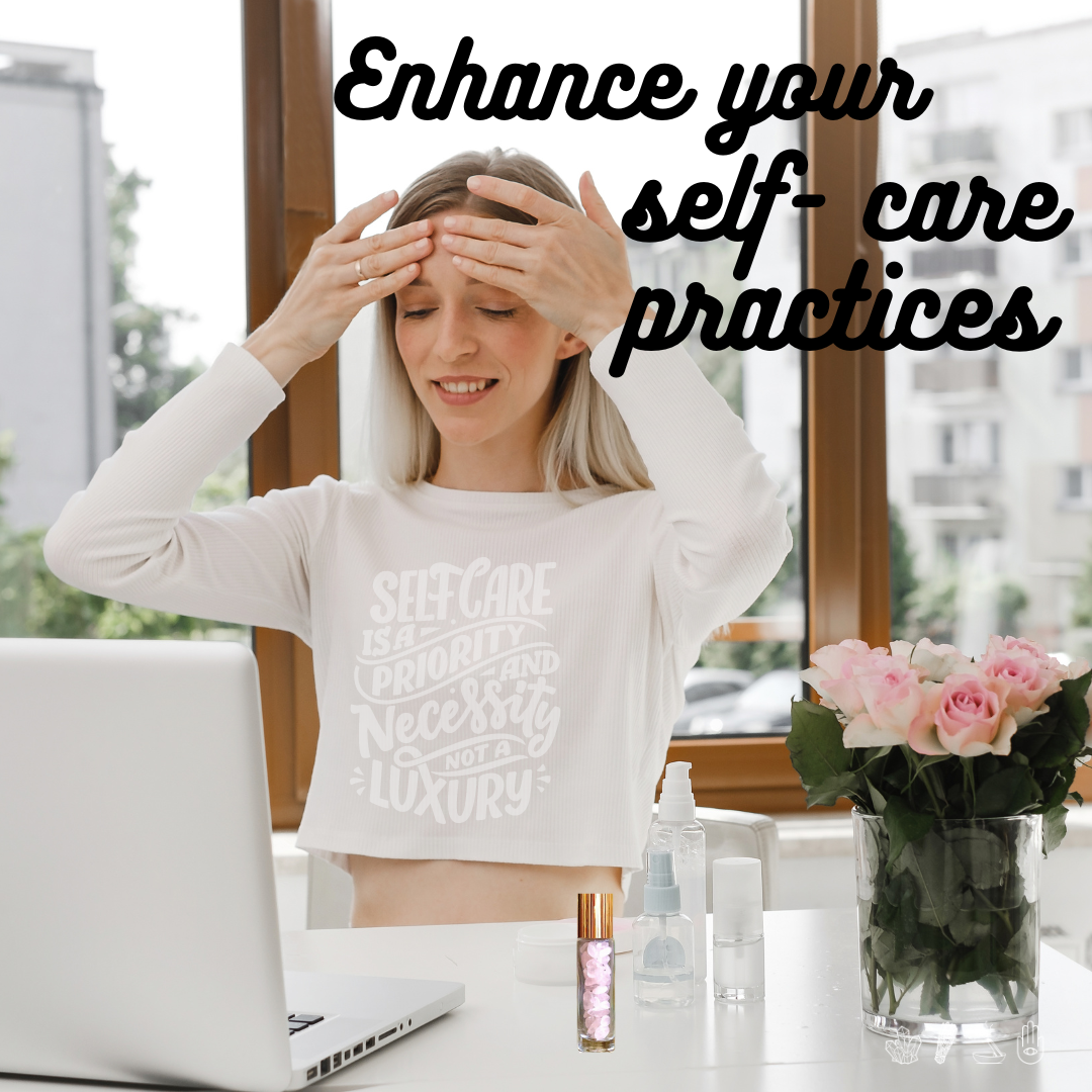 learn about different strategies to integrate crystals and essential oils into your daily self care practices because your mental and emotional wellbeing is important.